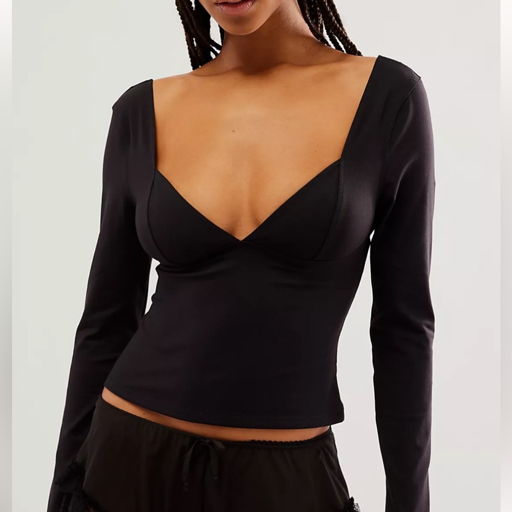 Free People Duo Corset Long Sleeve Cami